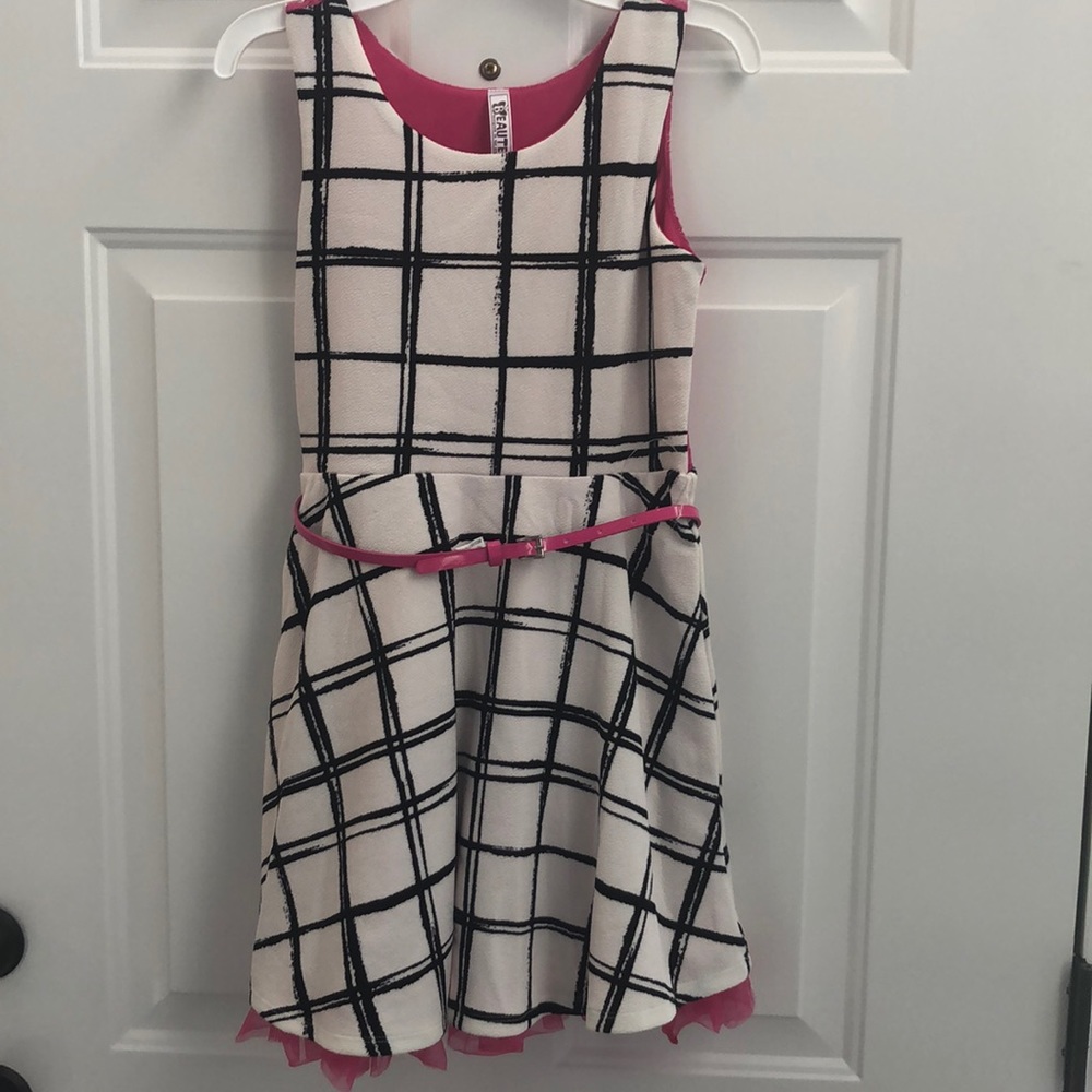 Beautees black, white, and pink dress.